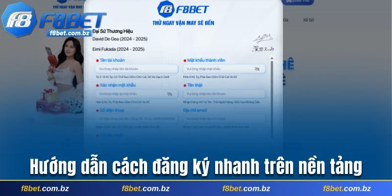 Hướng dẫn cách đăng ký nhanh trên nền tảng