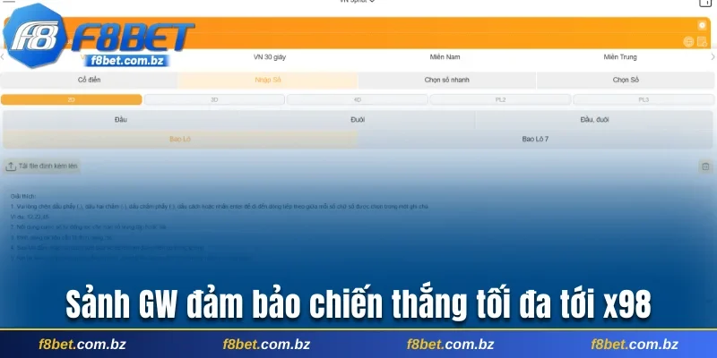 Sảnh GW đảm bảo chiến thắng tối đa tới x98